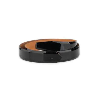 black patent leather belt for buckle replacement 1 3 8 inch 1 PATBLA35 HOLEKSV