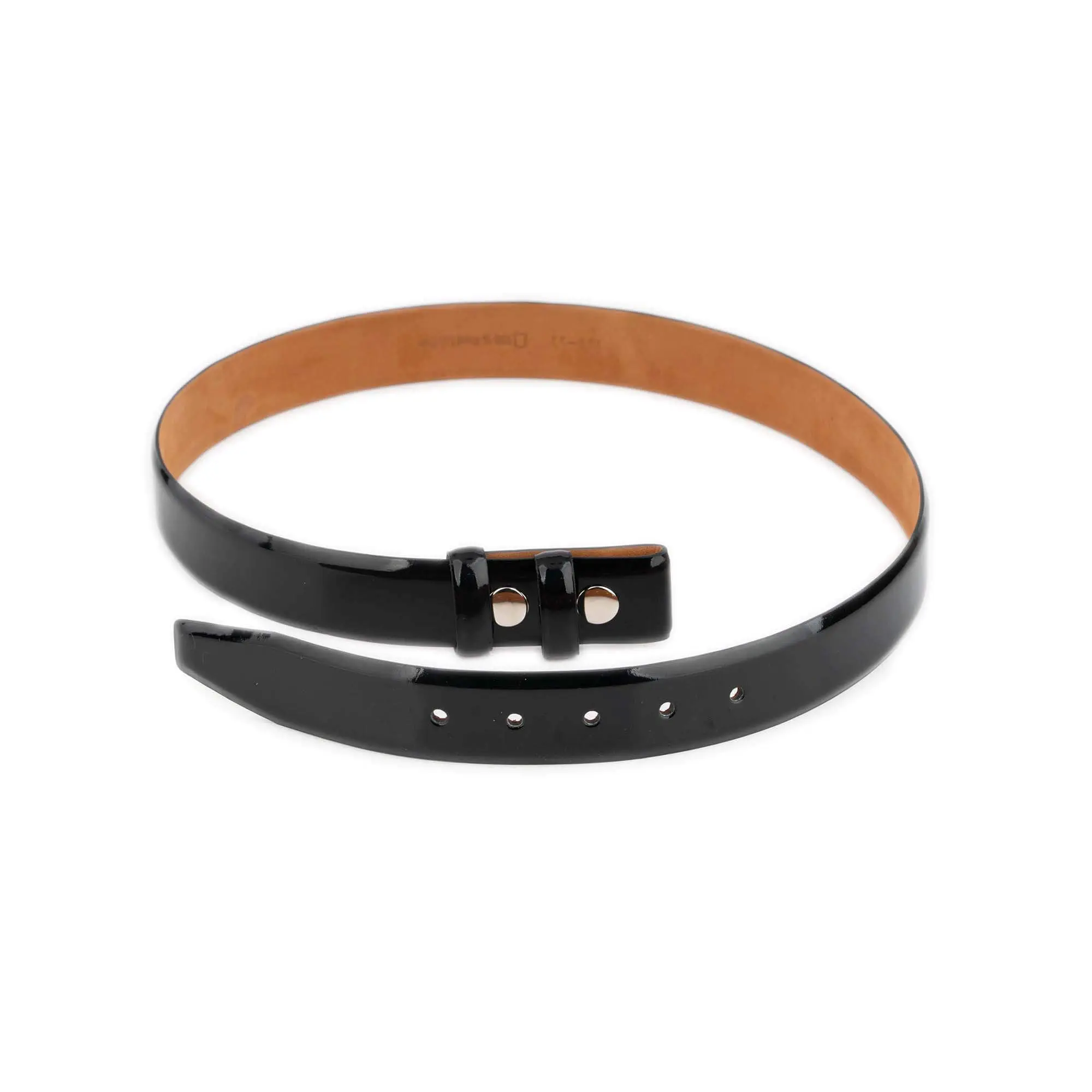 black patent leather snap belt for interchangeable buckle 1 3 8 2