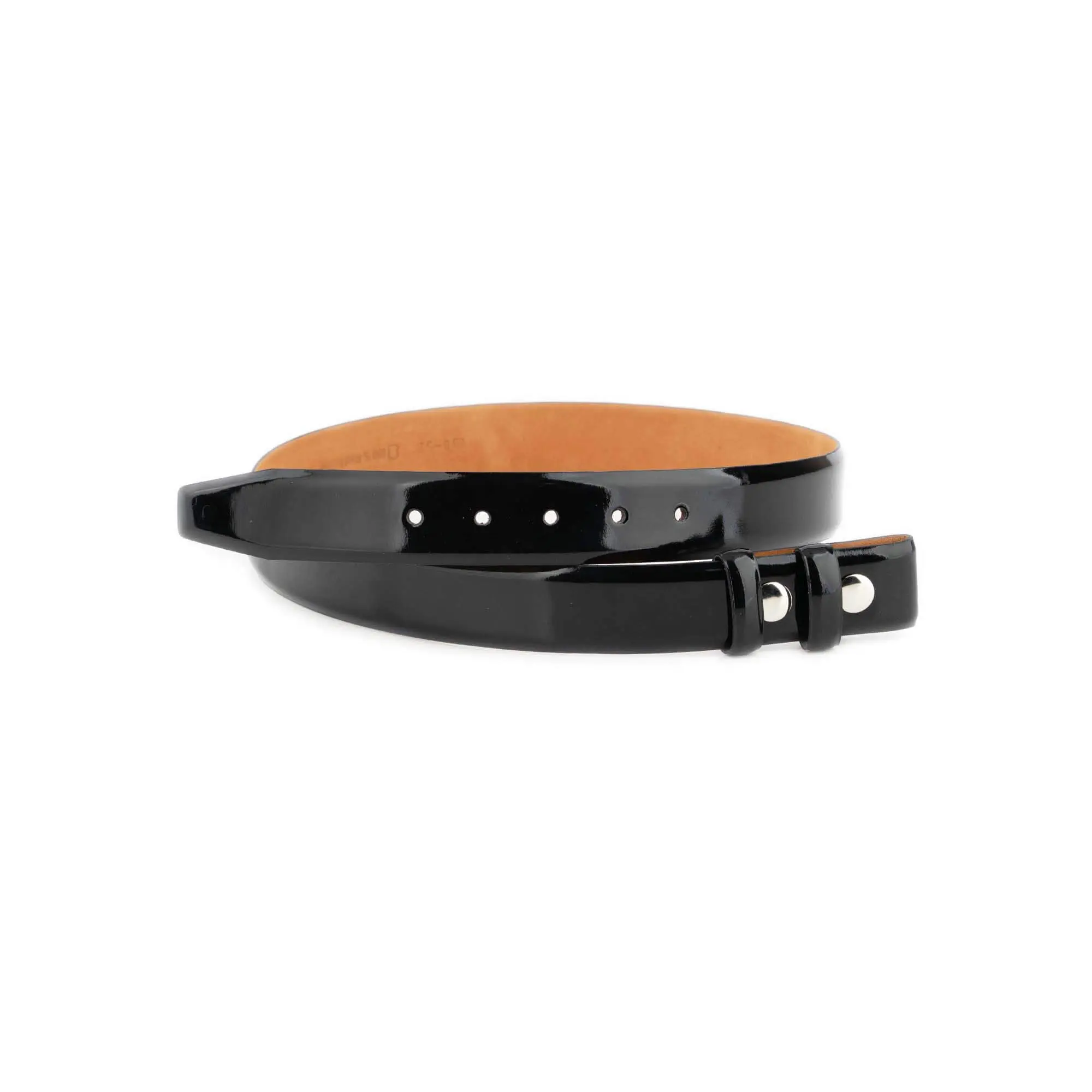 black patent leather snap belt for interchangeable buckle 1 3 8 3