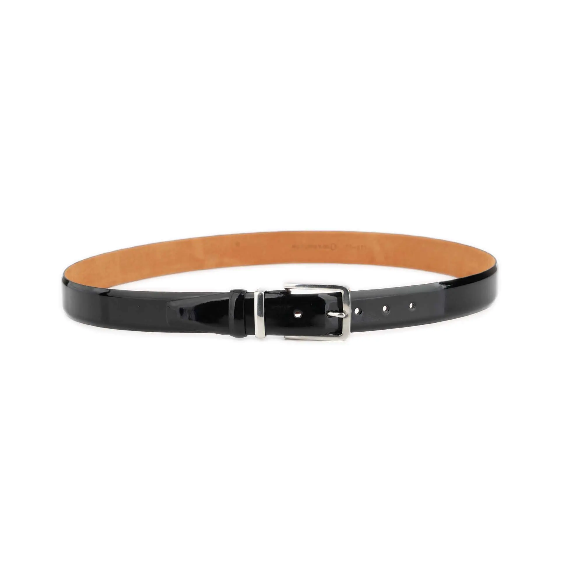 nickel free belt black patent leather with stainless steel buckle 2