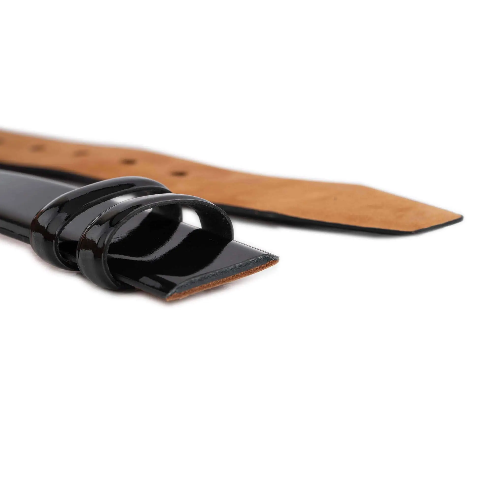 replacement belt for buckle black patent leather 3 5 cm 6