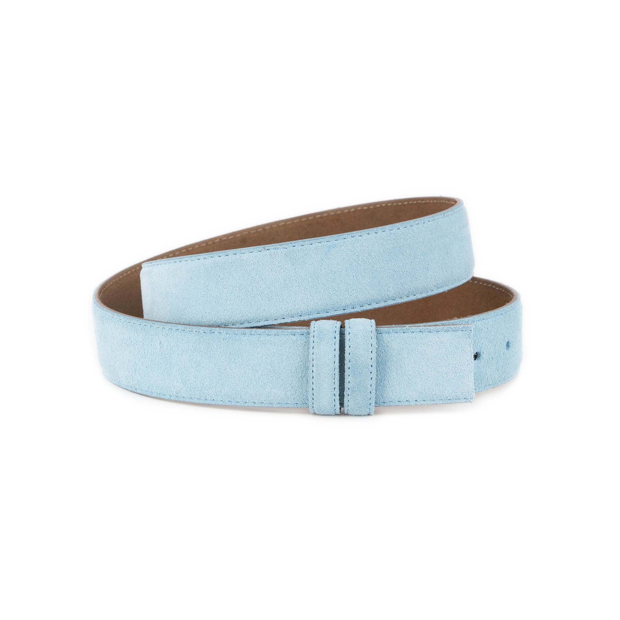 Light Blue Suede Replacement Strap For Designer Buckles 1 LIBLUSUE 35CUT KSV