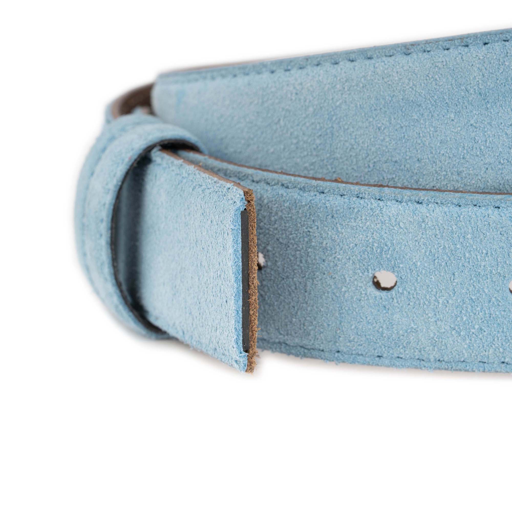 Light Blue Suede Replacement Strap For Designer Buckles 2