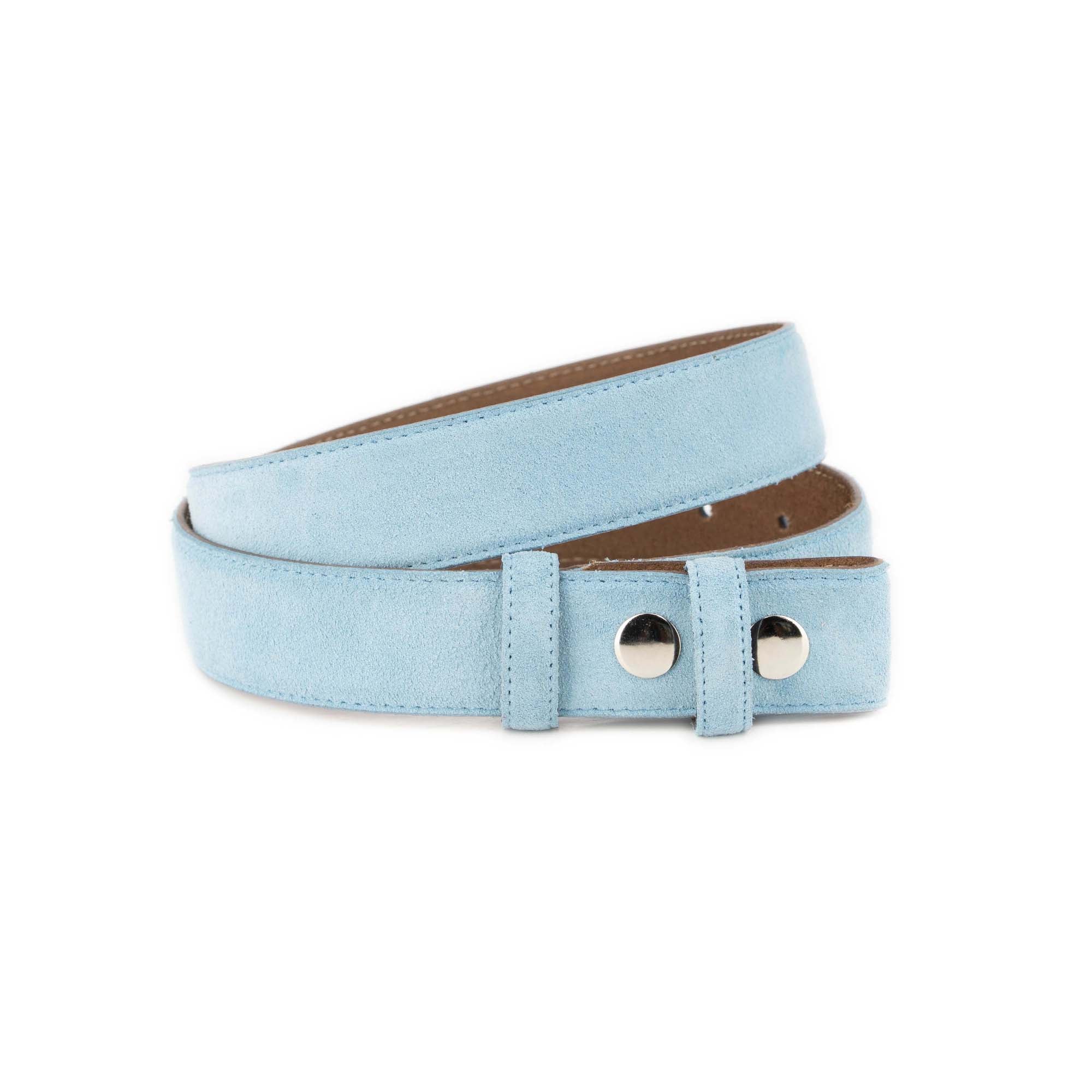 Light Blue Suede Snap Belt Strap For Buckles 1 LIBLUSUE 35SNAP GOLDCLAS KSV