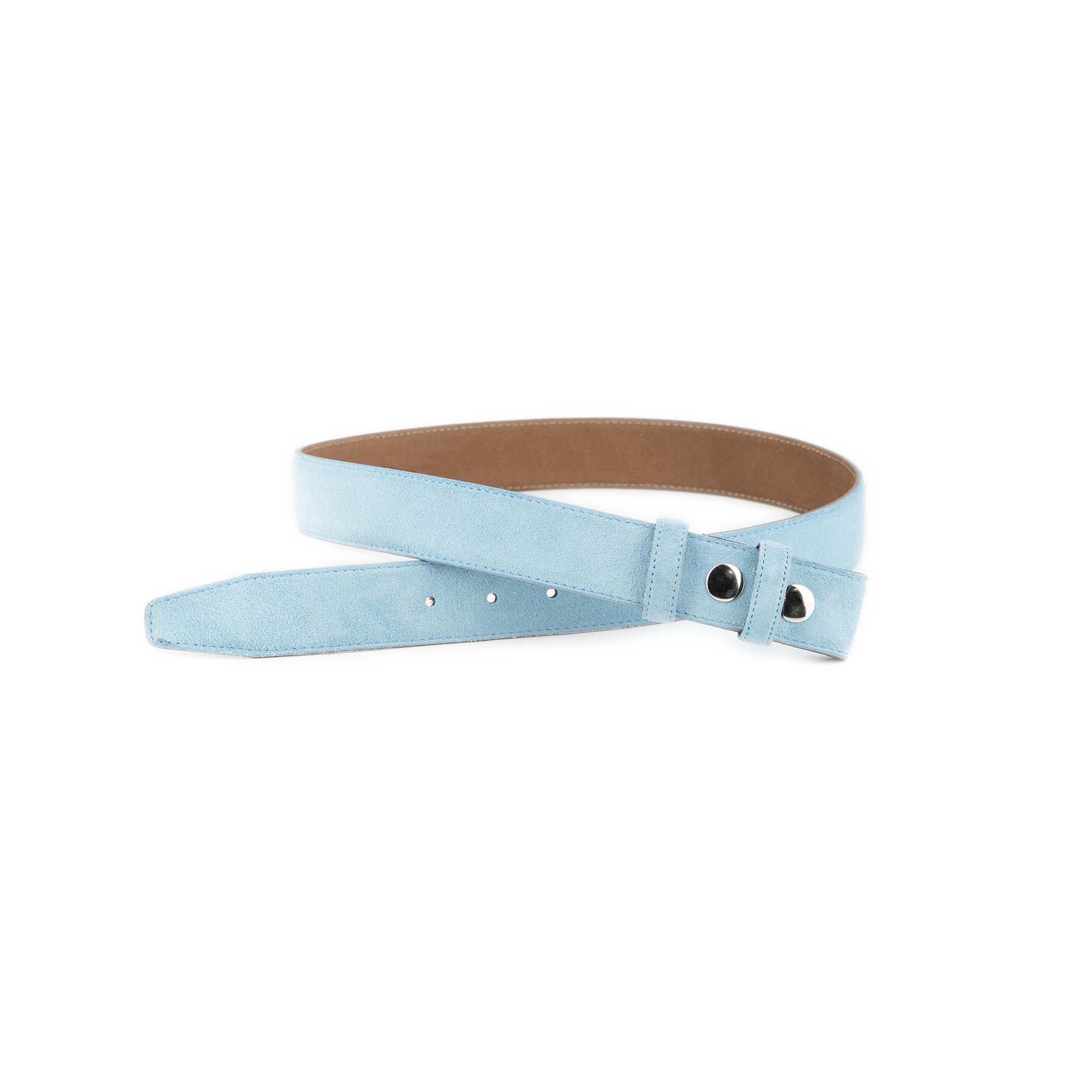 Light Blue Suede Snap Belt Strap For Buckles 2