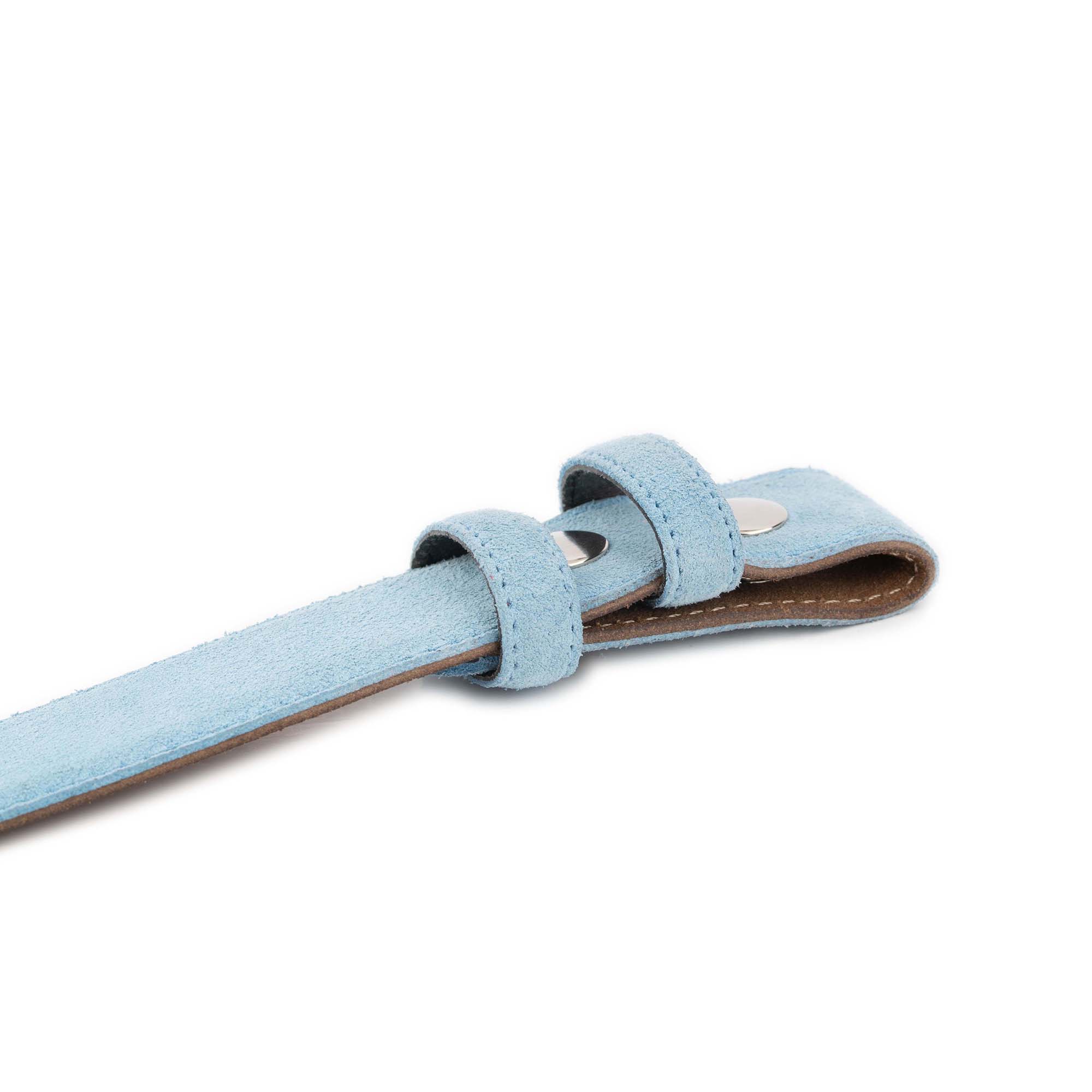 Light Blue Suede Snap Belt Strap For Buckles 5