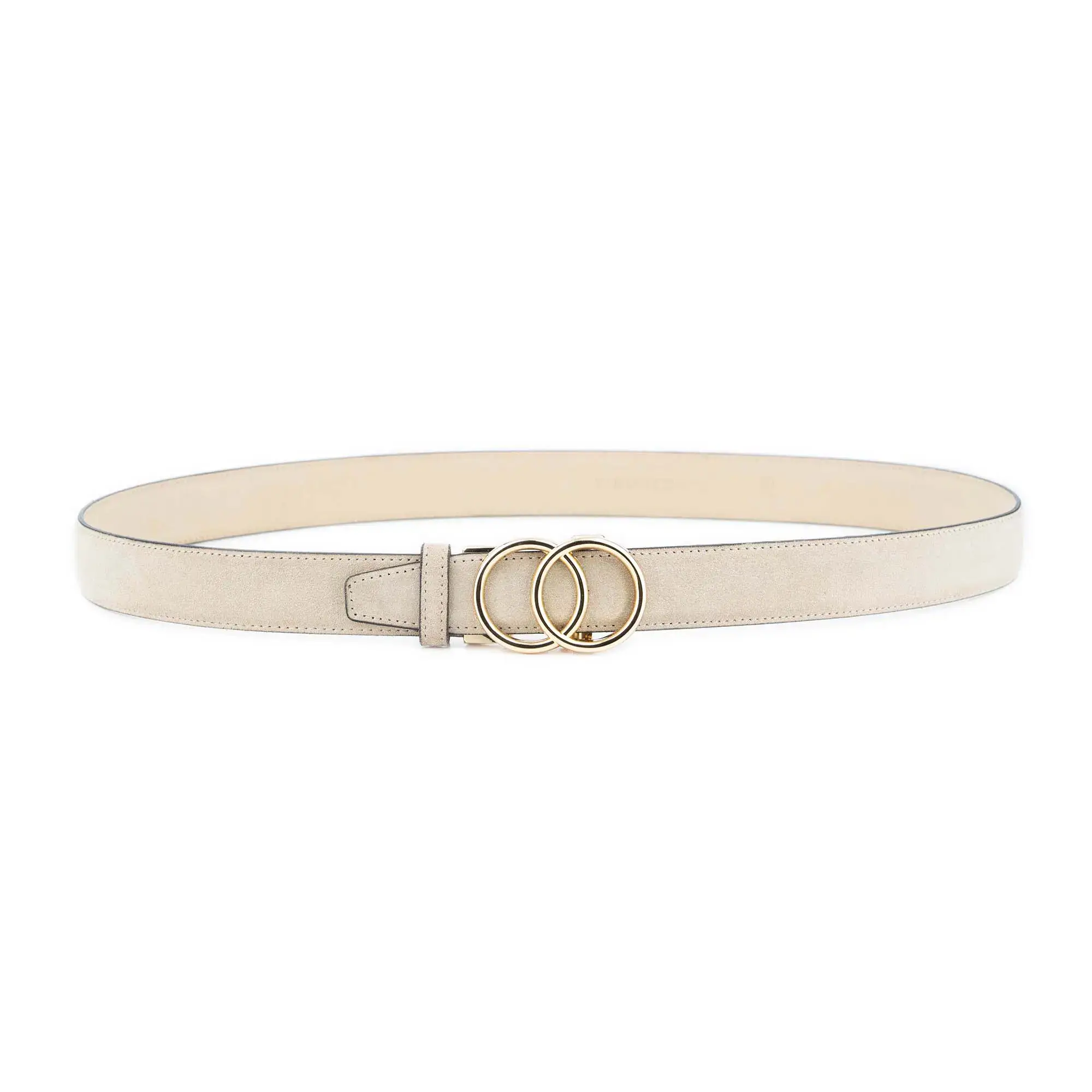Women's Ratchet Belt With Gold Double Circle Buckle 2
