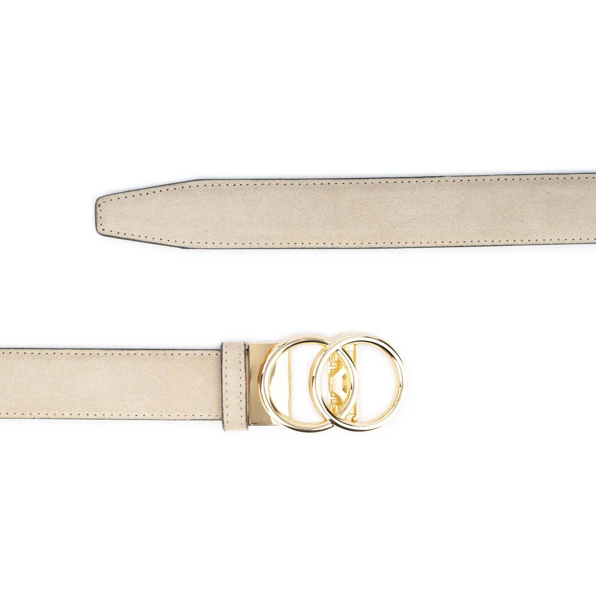 Women's Ratchet Belt With Gold Double Circle Buckle 3