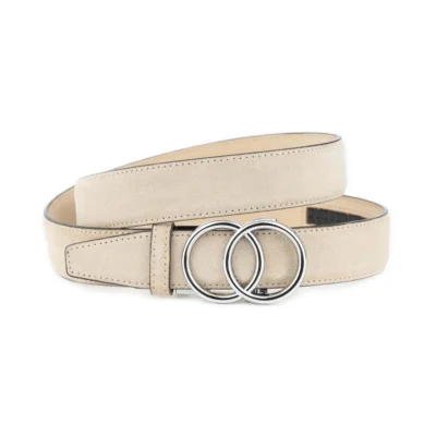 Women's Ratchet Belt With Silver Double Circle Buckle 1 BEIRAT 35 2CIRSILV DRM