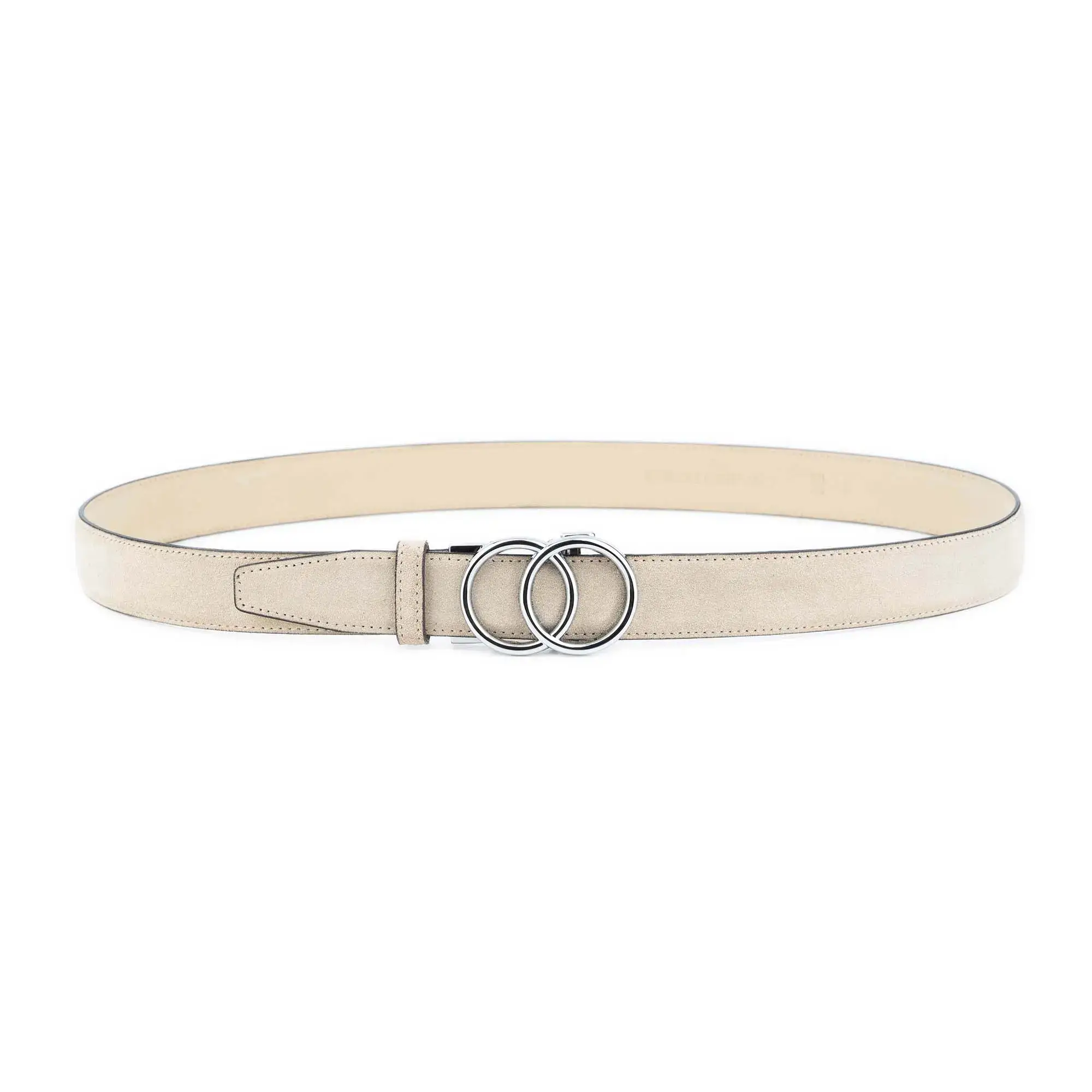 Women's Ratchet Belt With Silver Double Circle Buckle 2