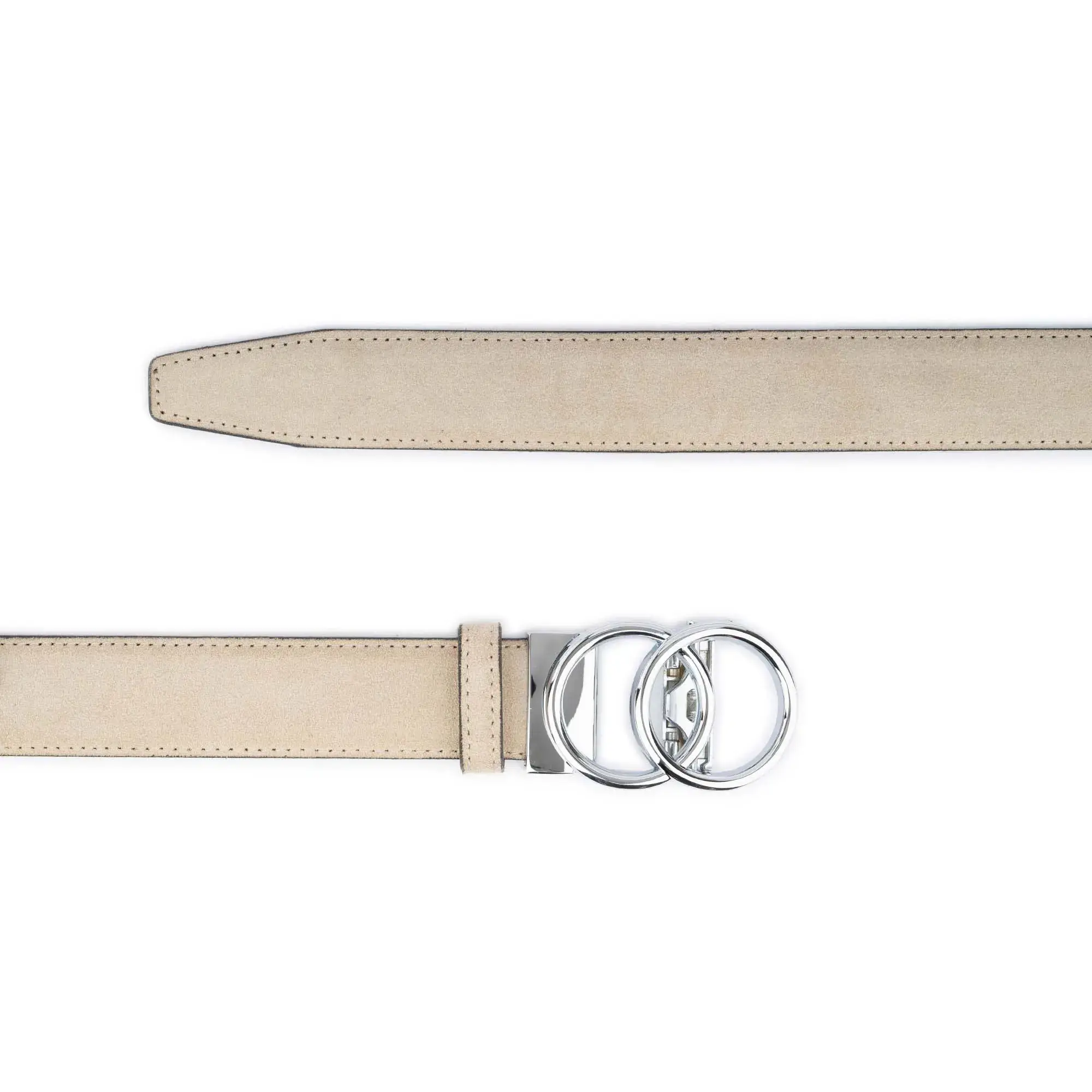 Women's Ratchet Belt With Silver Double Circle Buckle 3