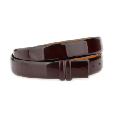 Burgundy Patent Leather Belts for Belt Buckle 1 PATEBURG35 CUT KASV