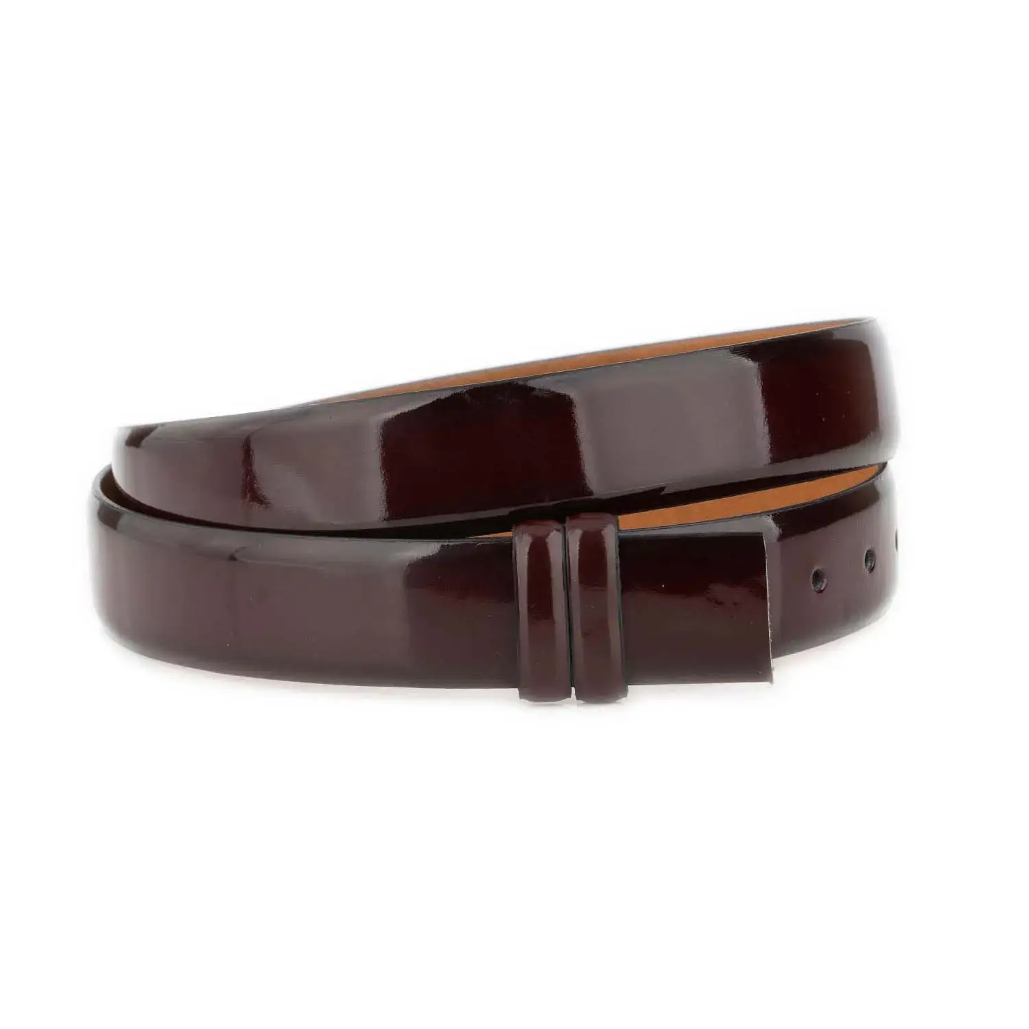 Burgundy Patent Leather Belts for Belt Buckle 1 PATEBURG35 CUT KASV