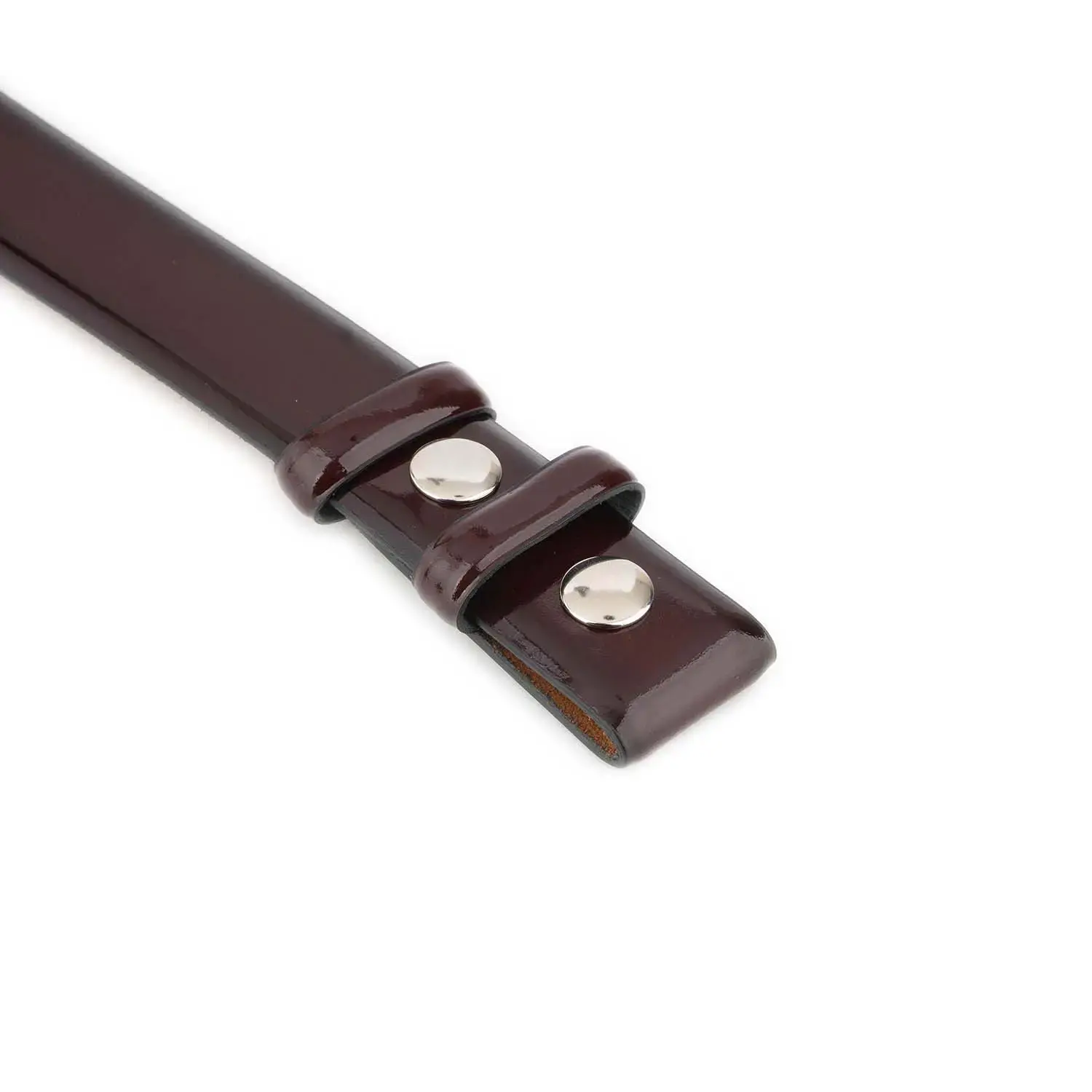 Burgundy Patent Leather Snap Belt Strap for Buckles 4