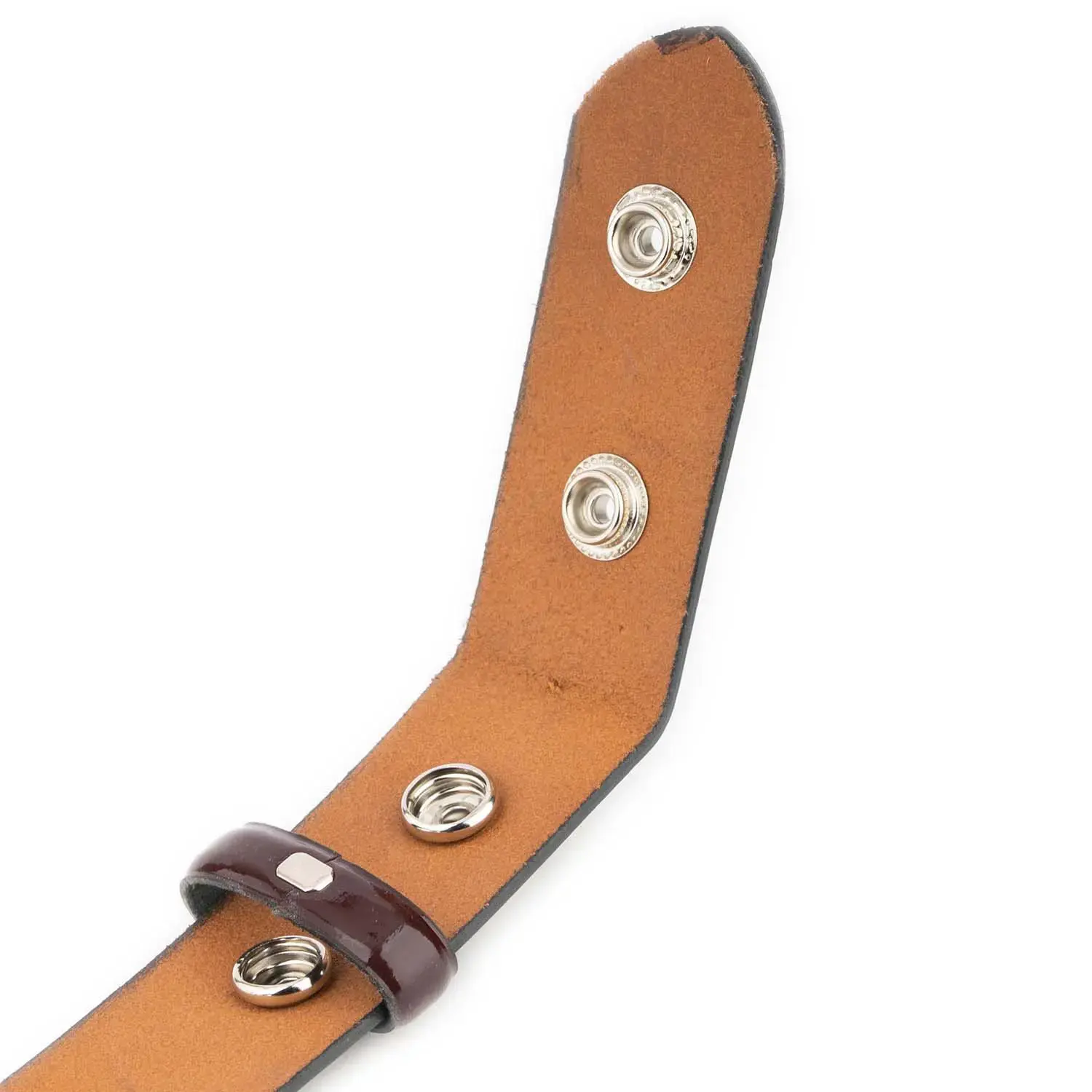 Burgundy Patent Leather Snap Belt Strap for Buckles 6