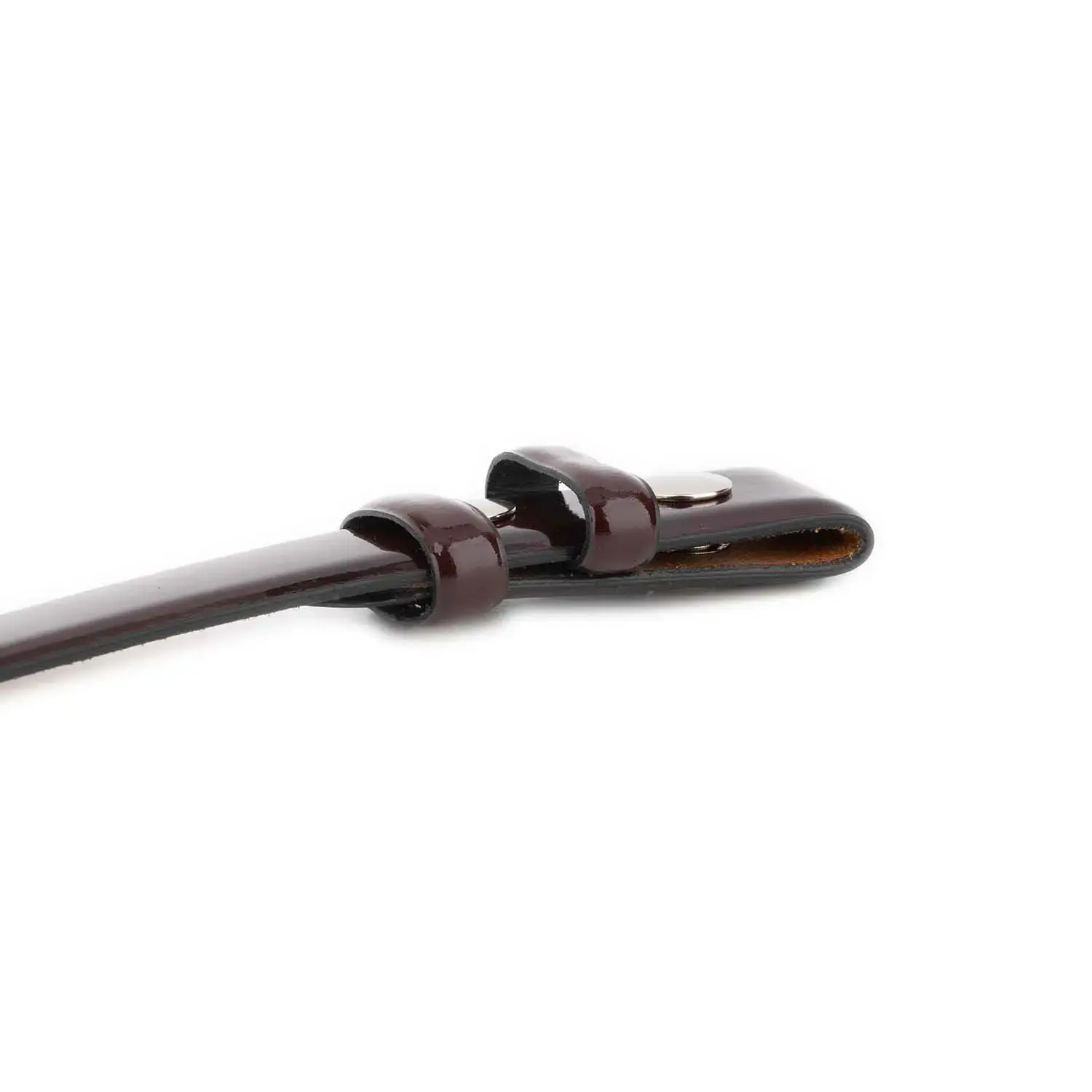 Burgundy Patent Leather Snap Belt Strap for Buckles 7