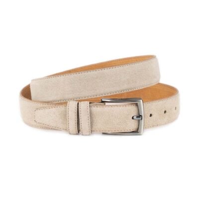 Mens Taupe Suede Belt For Pants 1 LTTAUP 35 GUNBUC KSV
