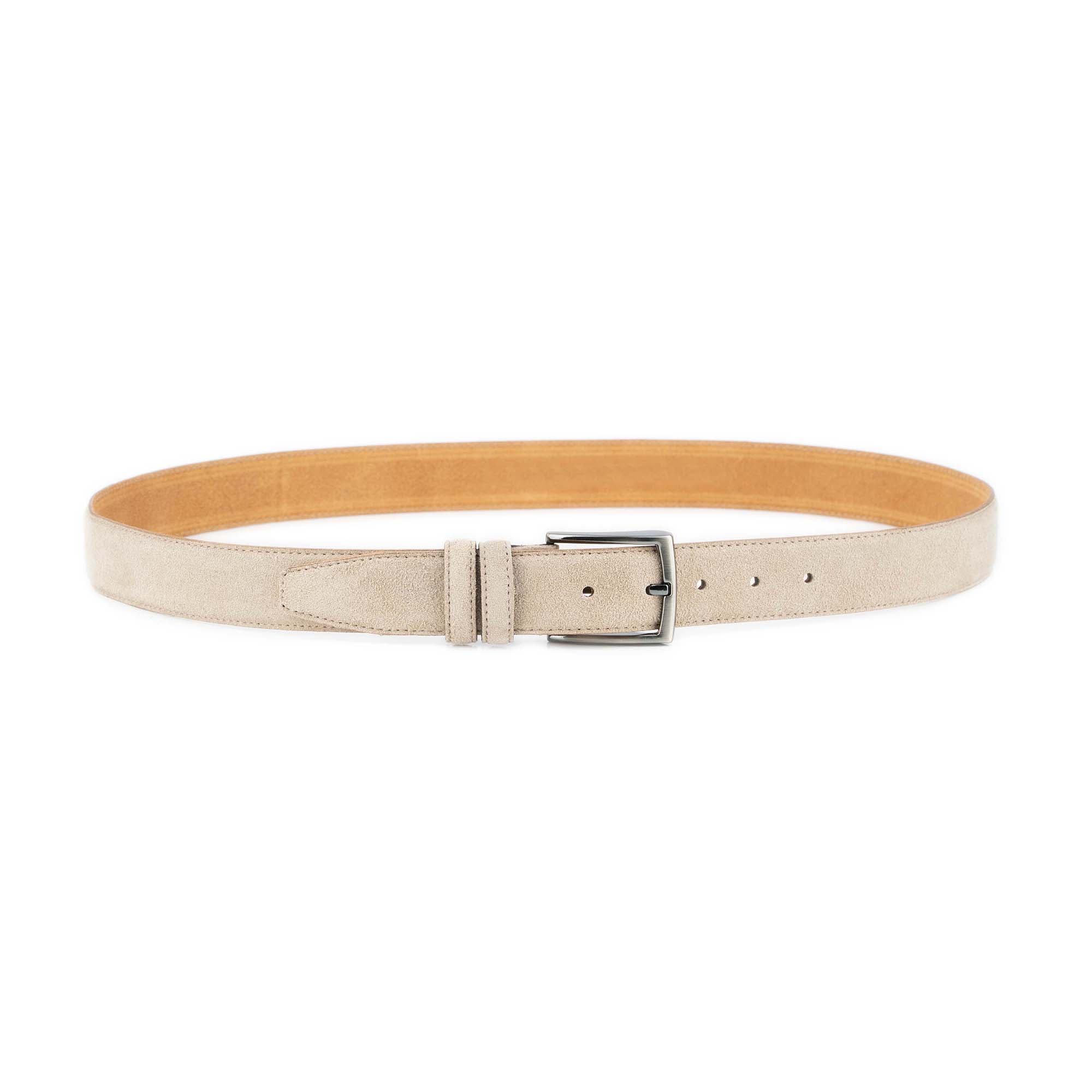Mens Taupe Suede Belt For Pants 2