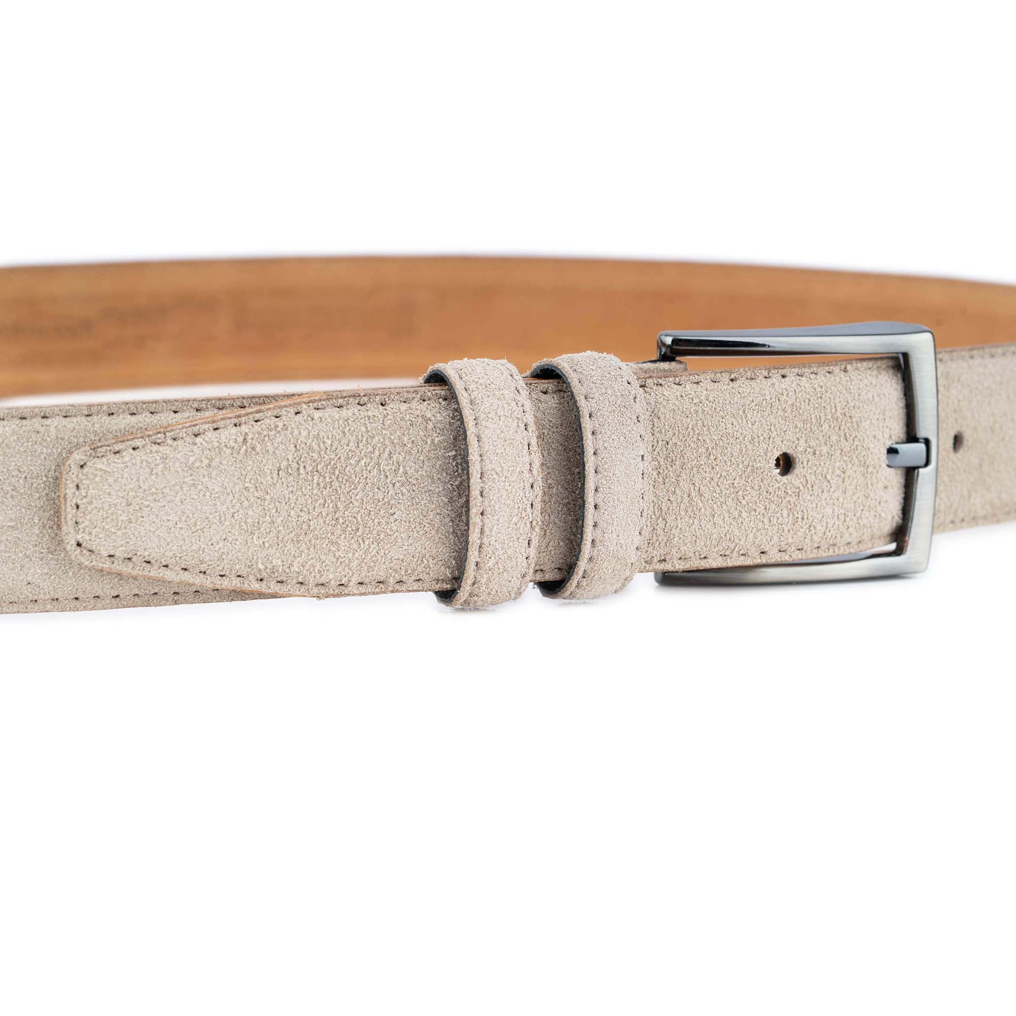 Mens Taupe Suede Belt For Pants 3