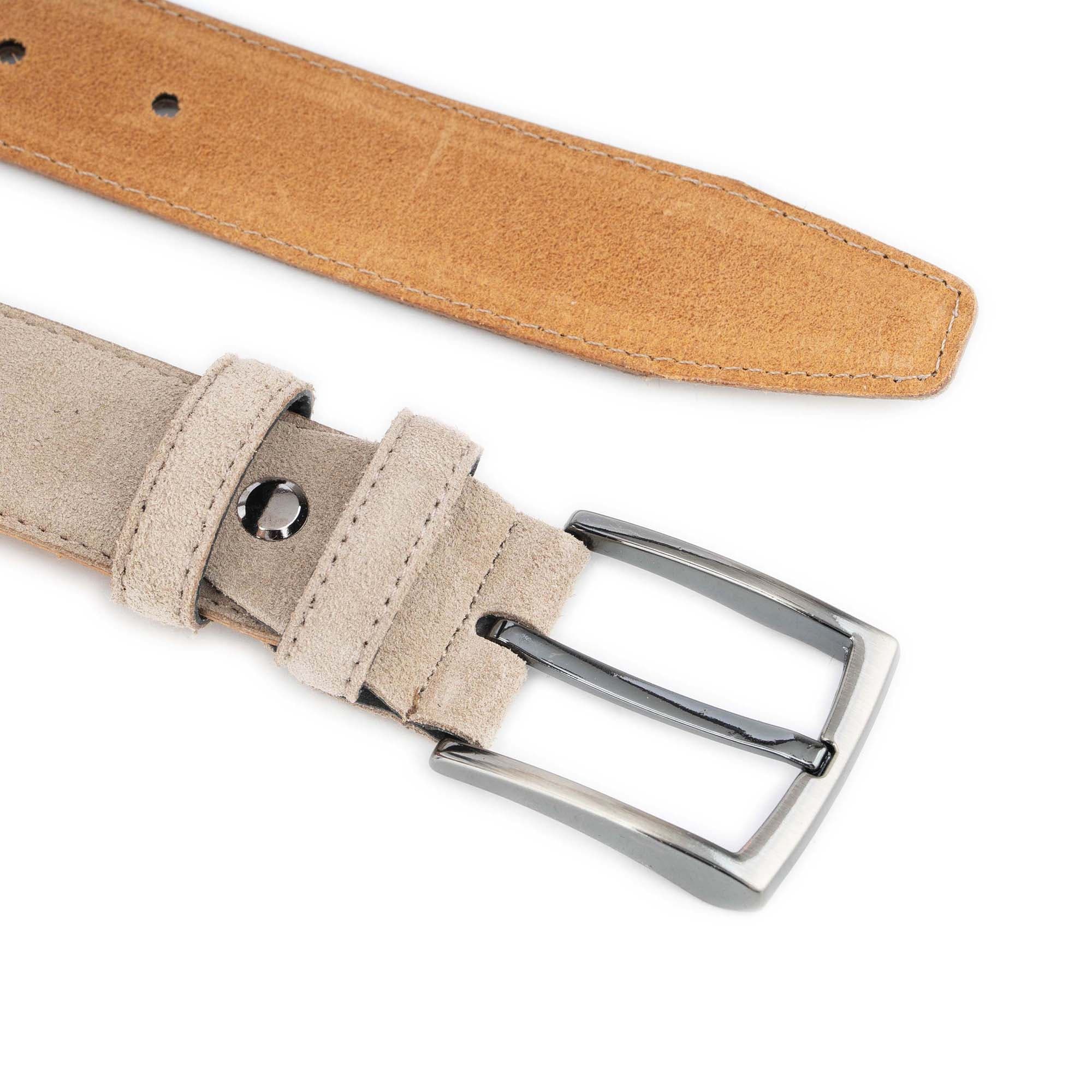 Mens Taupe Suede Belt For Pants 4