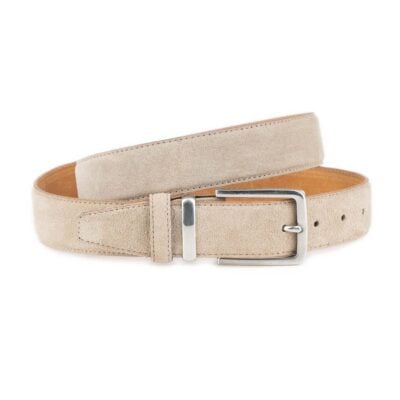 Nickel Free Belt Taupe Suede Leather 1 LTTAUP 35 STSTEEL KSV