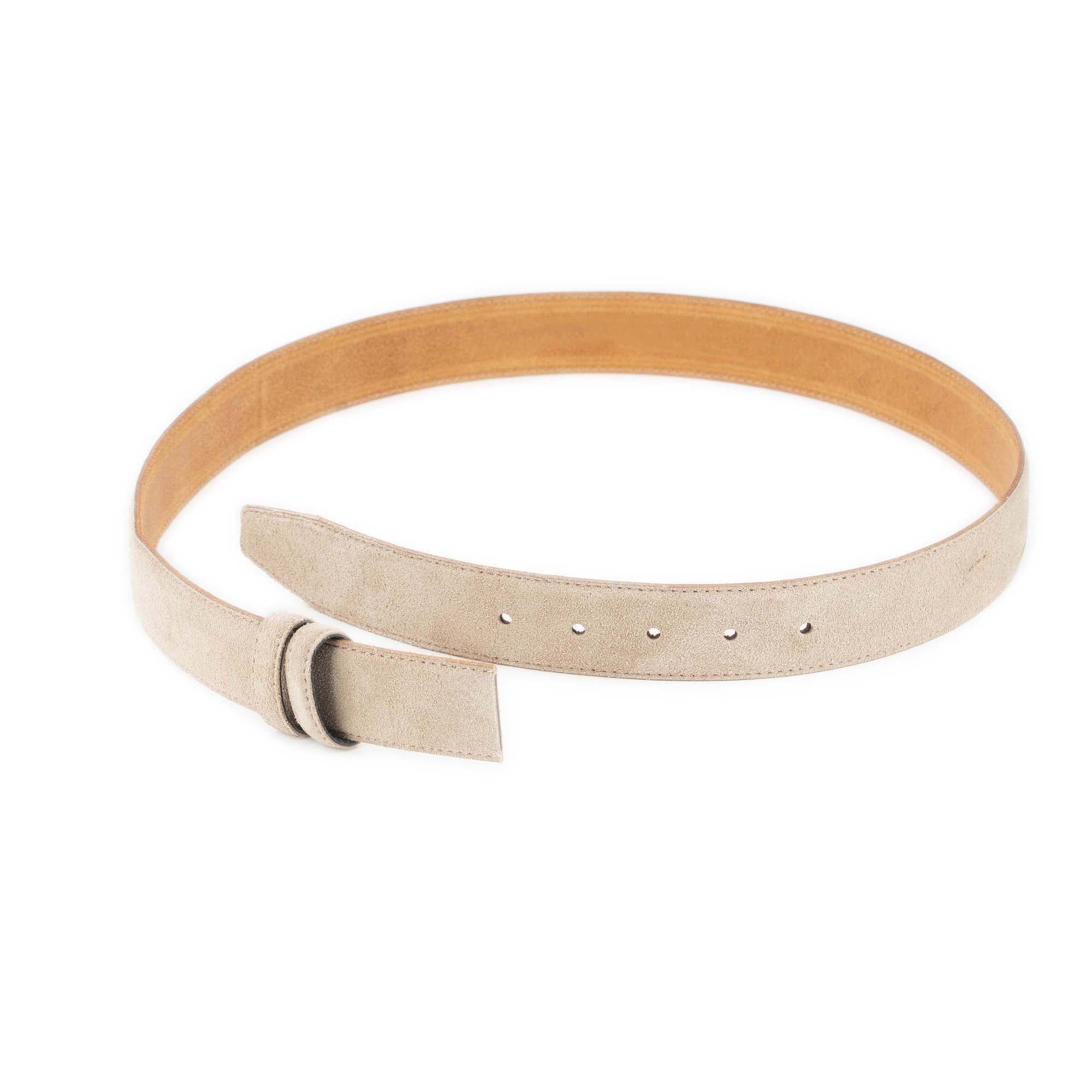 Taupe Suede Belt Strap Replacement For Clasp Buckles 2