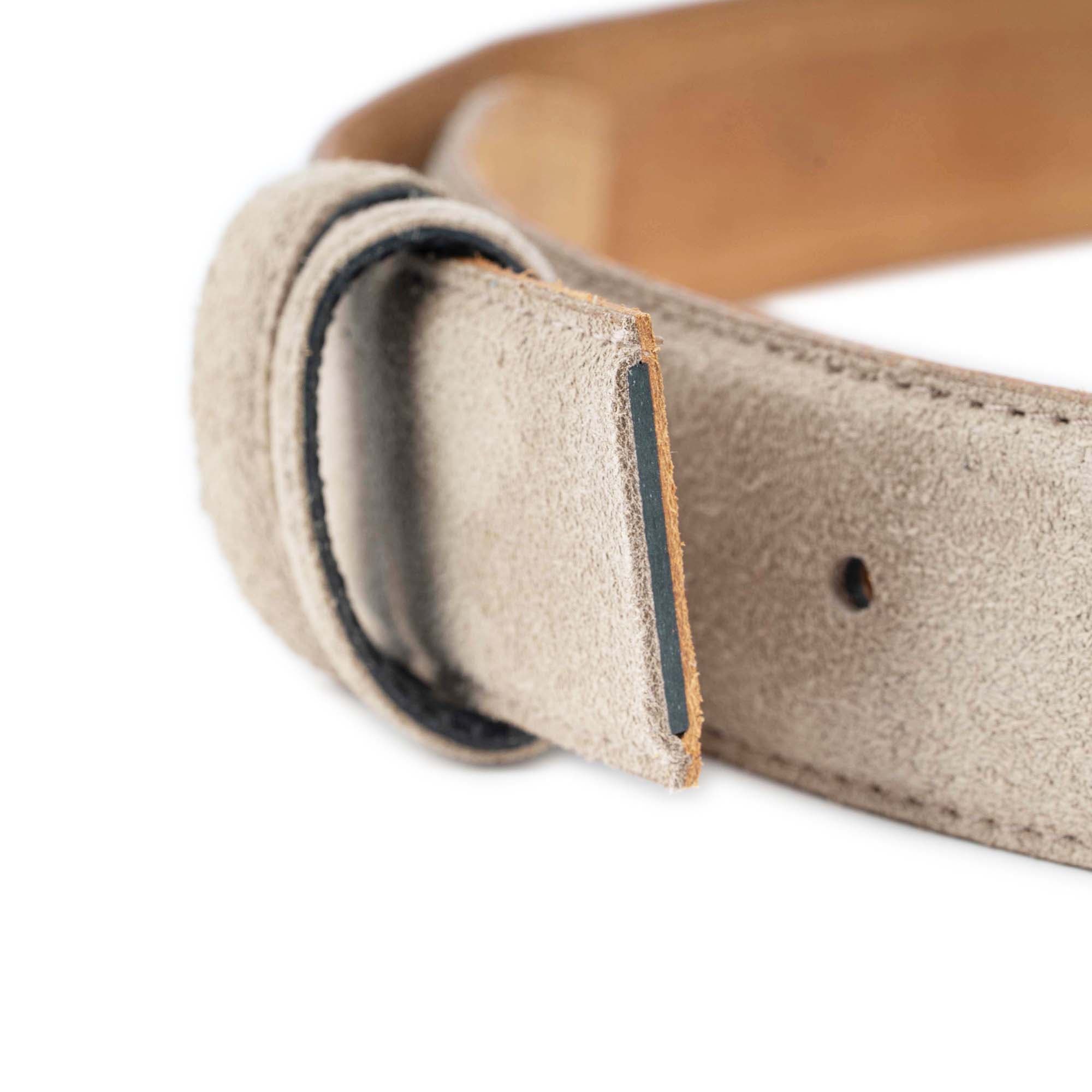 Taupe Suede Belt Strap Replacement For Clasp Buckles 3
