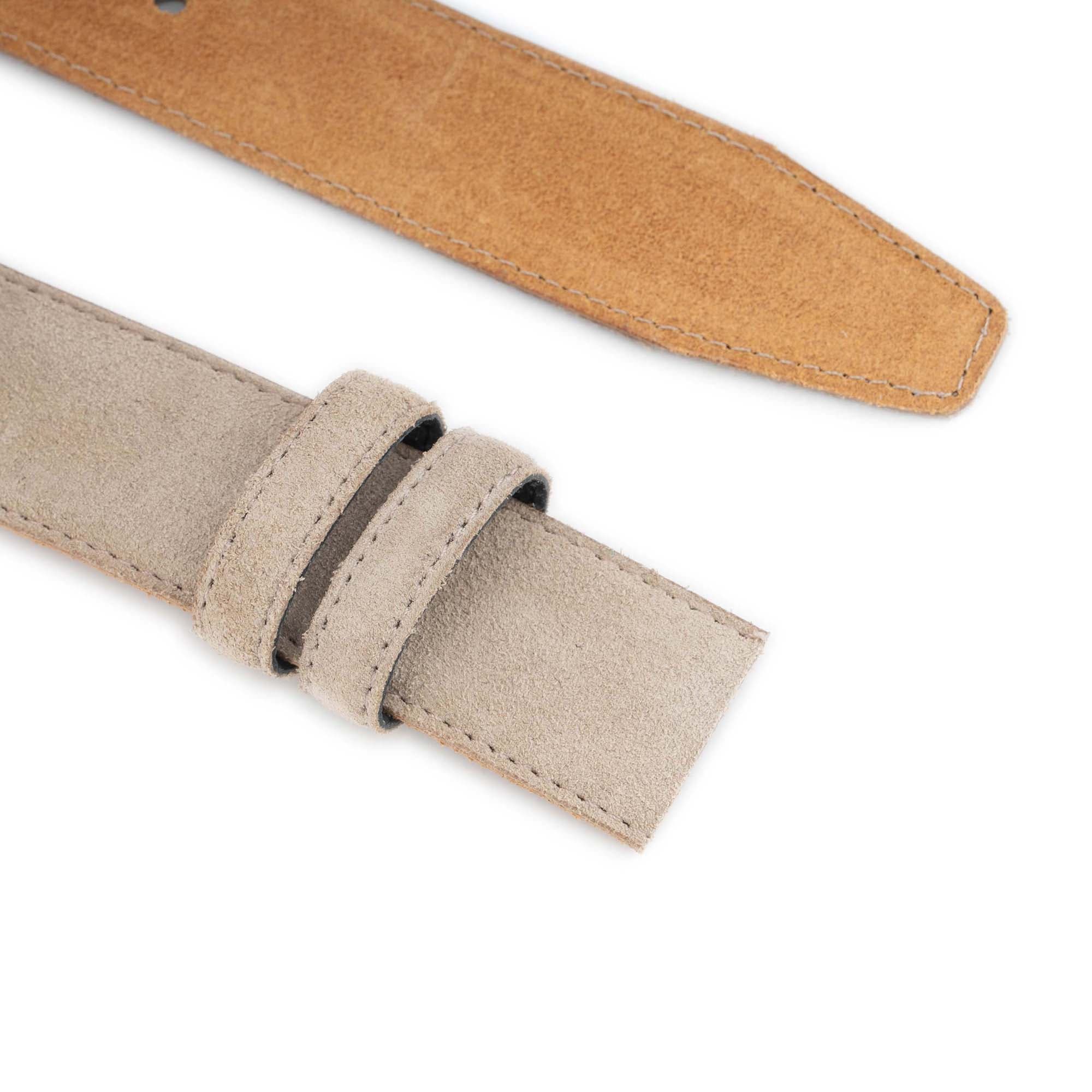 Taupe Suede Belt Strap Replacement For Clasp Buckles 4