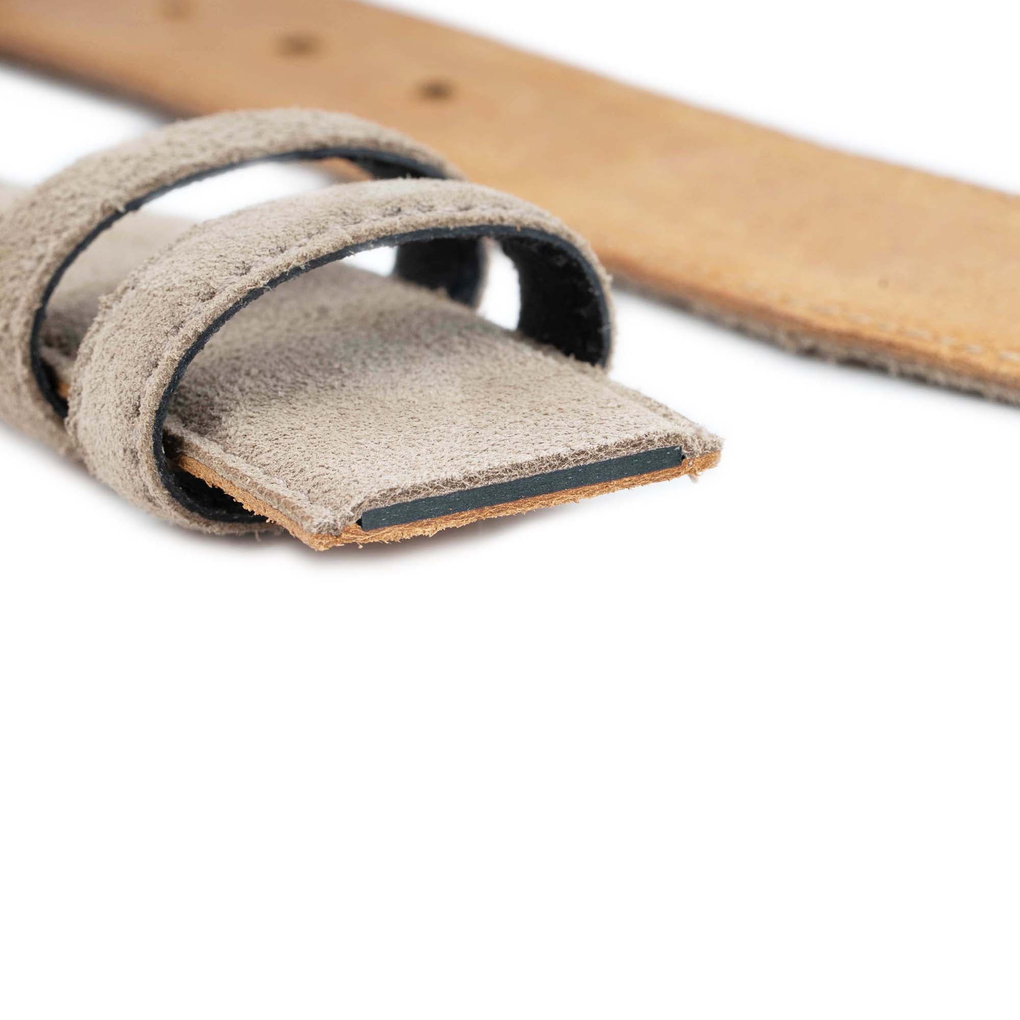 Taupe Suede Belt Strap Replacement For Clasp Buckles 5
