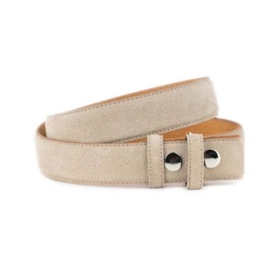 Taupe Suede Interchangeable Snap Belt For Custom Buckles 1 LTTAUPSUED SNAP35 KSV