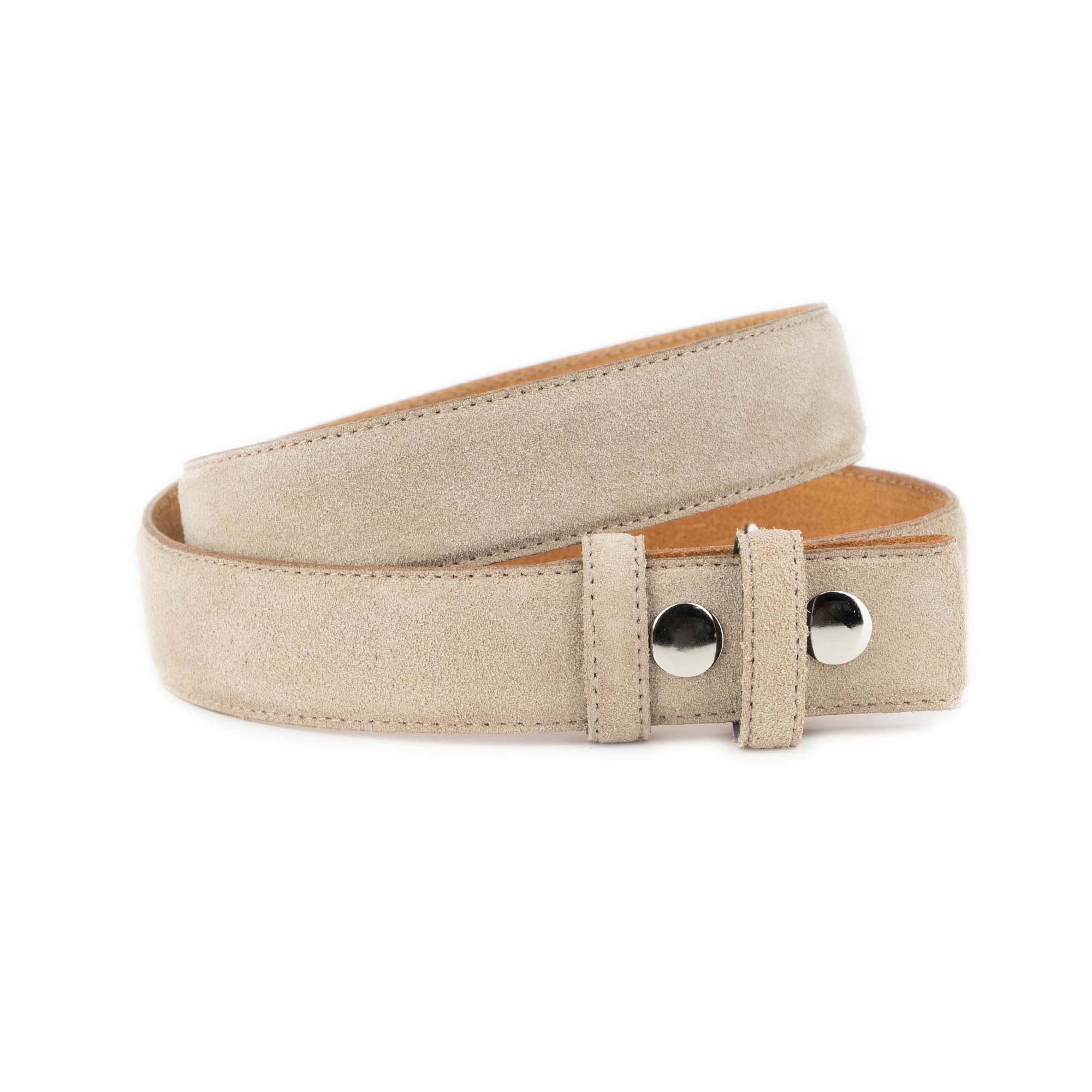 Taupe Suede Interchangeable Snap Belt For Custom Buckles 1 LTTAUPSUED SNAP35 KSV