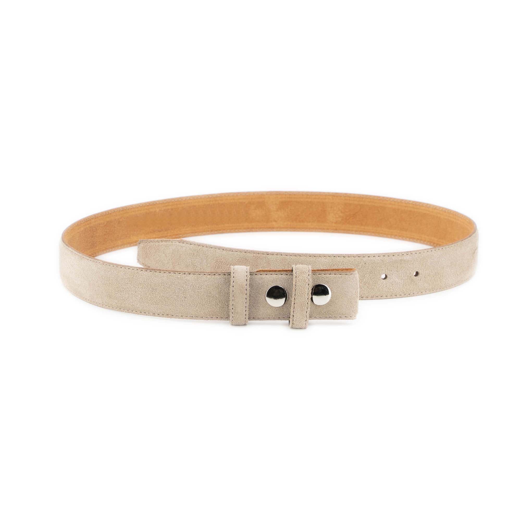 Taupe Suede Interchangeable Snap Belt For Custom Buckles 2