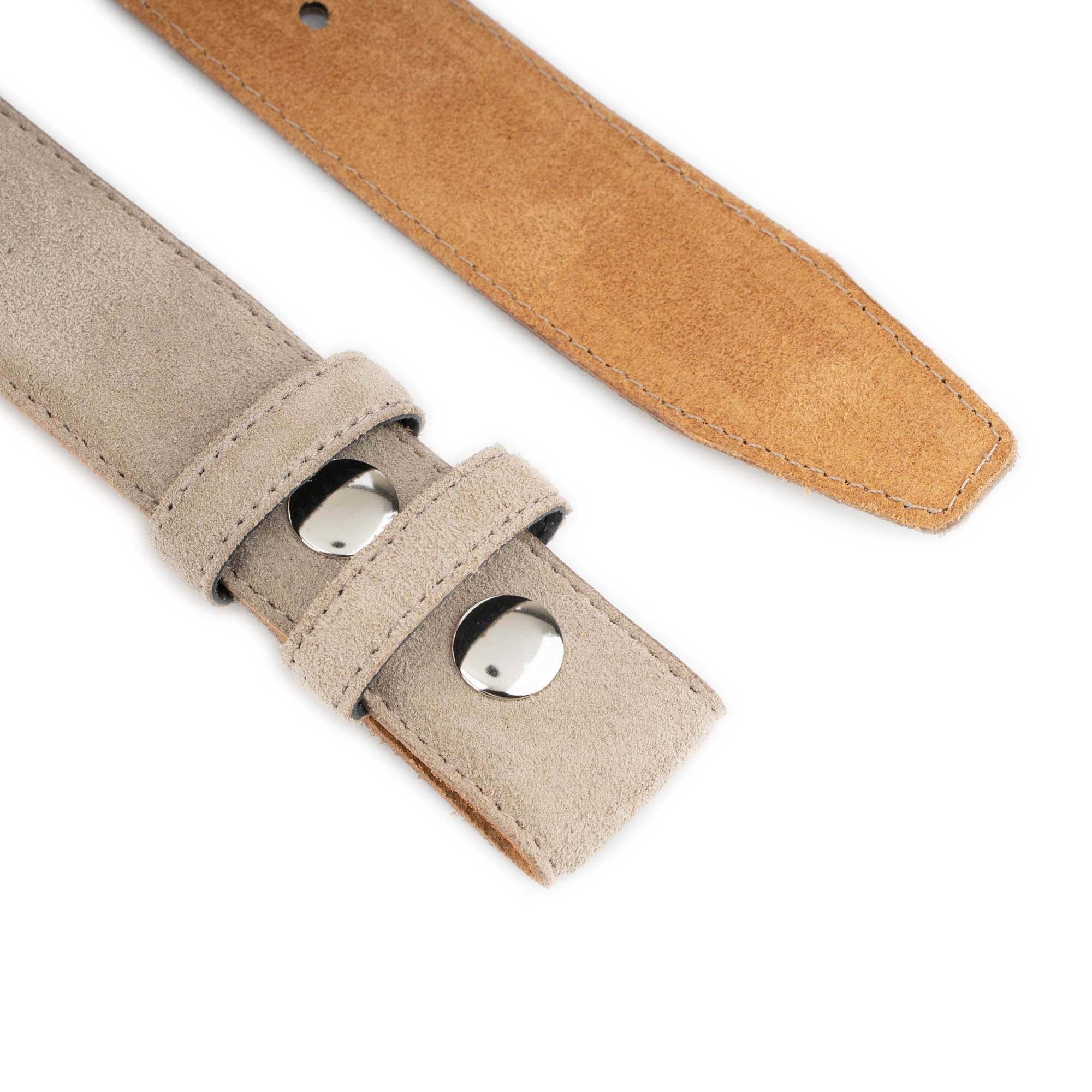 Taupe Suede Interchangeable Snap Belt For Custom Buckles 4