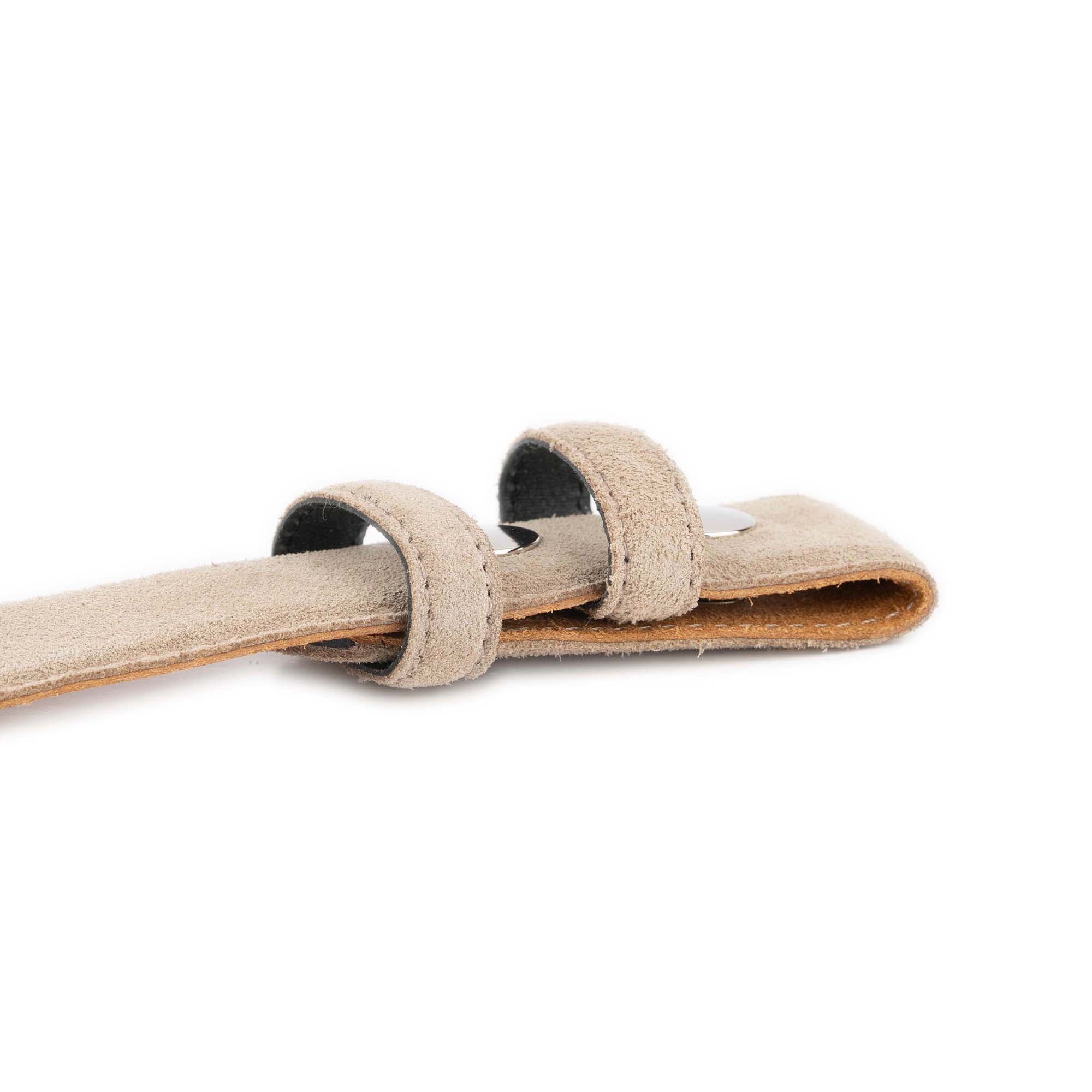 Taupe Suede Interchangeable Snap Belt For Custom Buckles 5