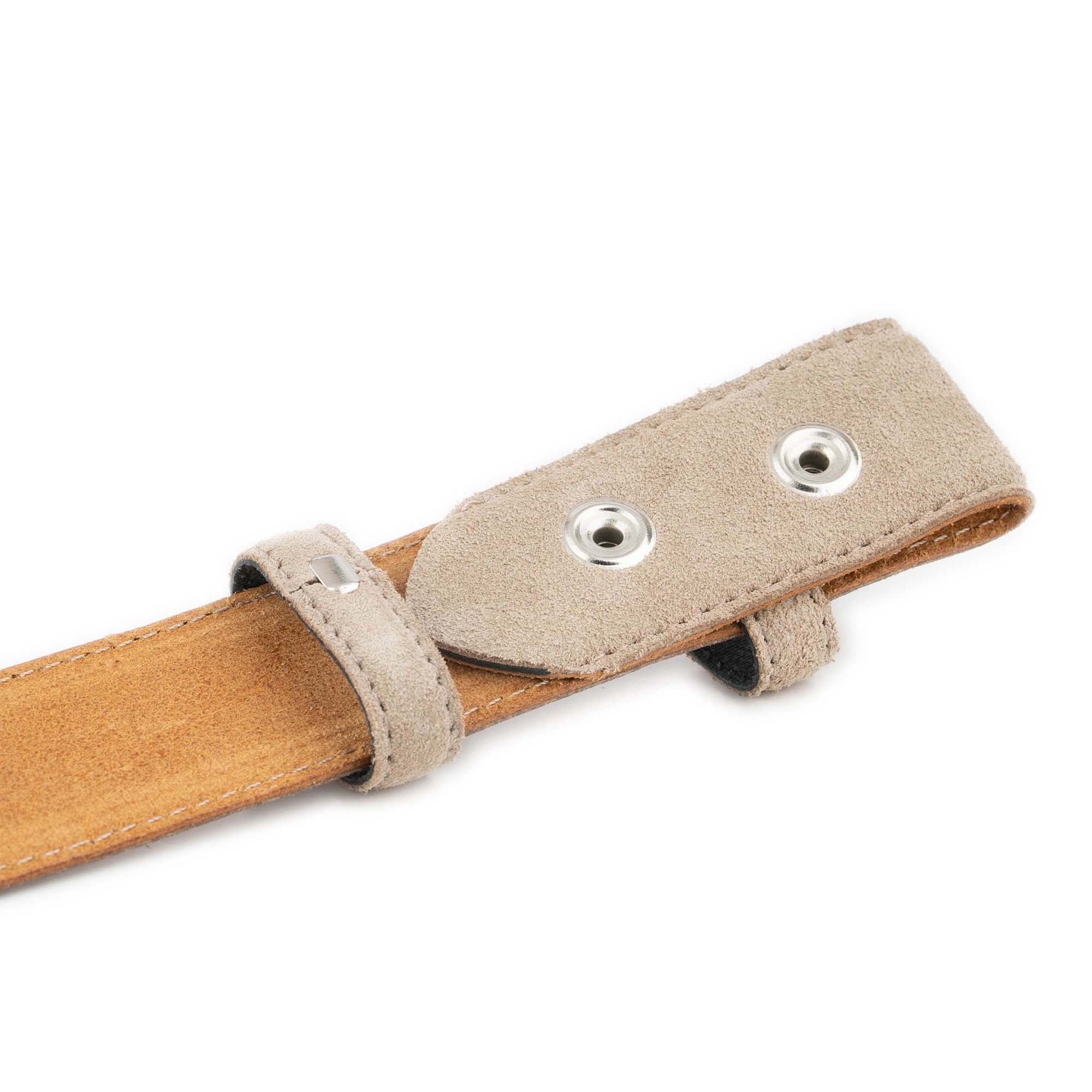 Taupe Suede Interchangeable Snap Belt For Custom Buckles 6