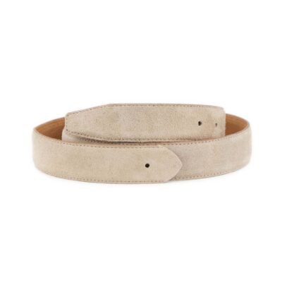 Taupe Suede Leather Belt For Buckles Replacement Strap 3 5 cm 1 LTTAUPSUED HOLE35 KSV