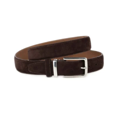 Brown Suede Belt For Nickel Allergy 1 BROW 35SUED STSTEE KSV