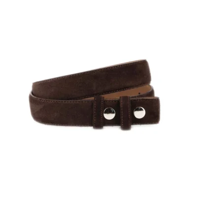 Brown Suede Leather Belt For Interchangeable Buckles 1 BROW SNAP 35SUED KSV