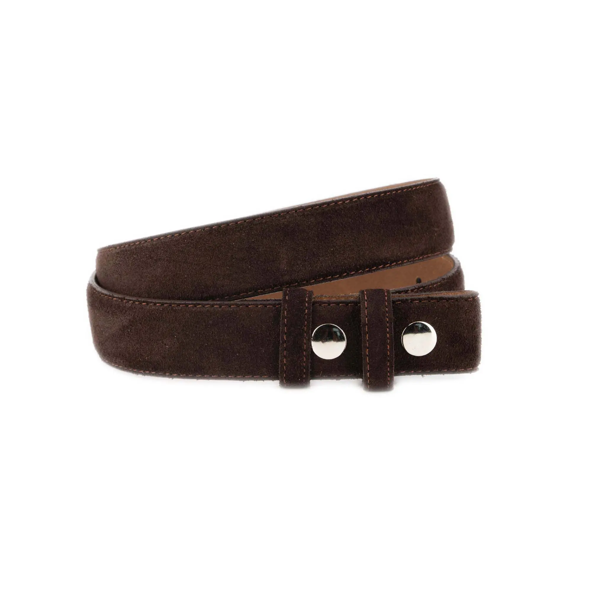 Brown Suede Leather Belt For Interchangeable Buckles 1 BROW SNAP 35SUED KSV