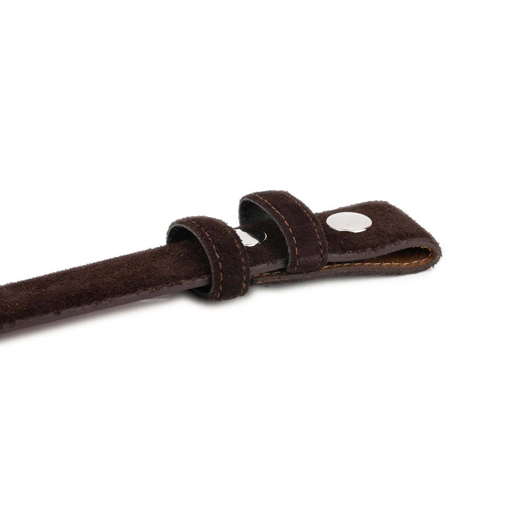 Brown Suede Leather Belt For Interchangeable Buckles 4