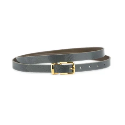 Slim Men's Gray Belt With Gold Buckle 1 GLAZZY 20 GRAY GOLRECMAG