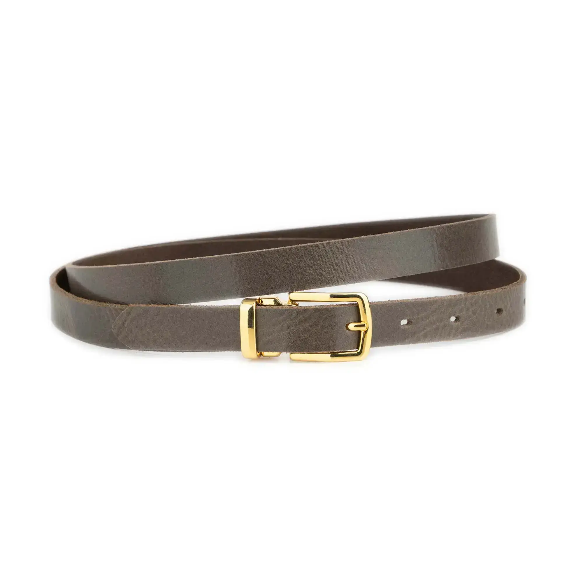 Taupe Belt With Gold Rectangle Buckle 2 0 cm 1 GLAZZY 20 TAUPE GOLRECMAG