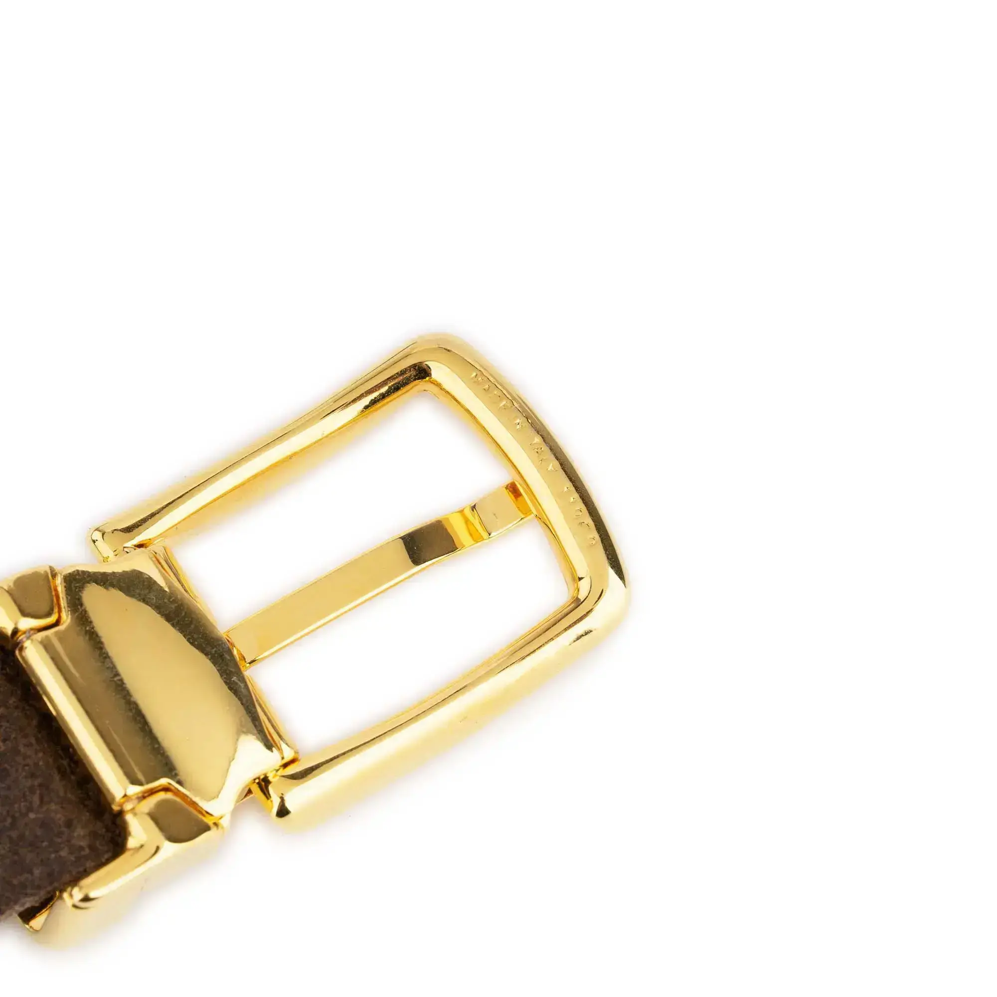Taupe Belt With Gold Rectangle Buckle 2 0 cm 5