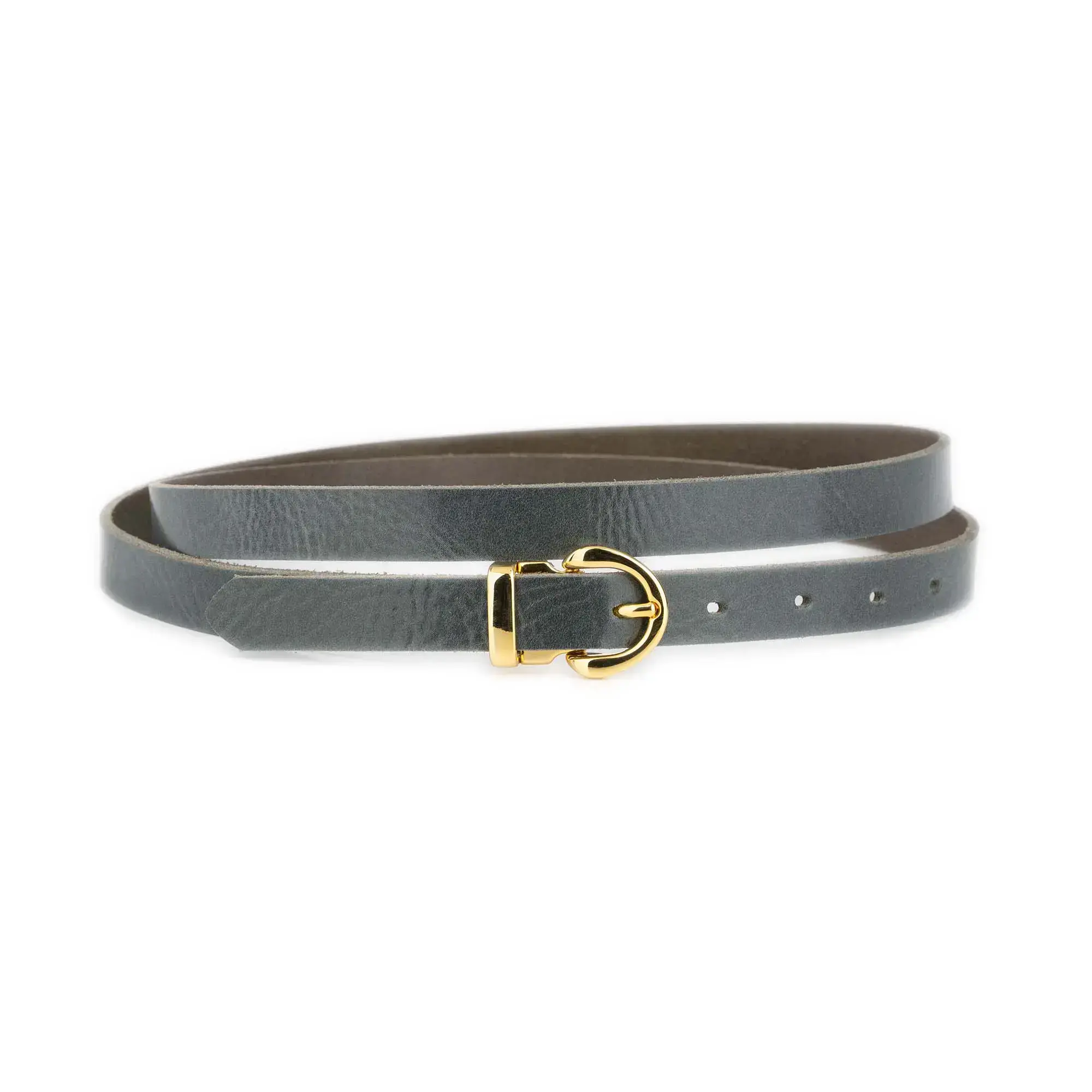 Thin Womens Gray Belt With Gold Buckle 1 GLAZZY 20 GRAY GOLROUMAG
