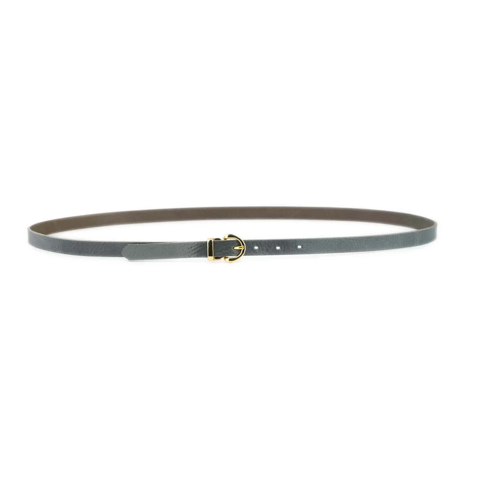 Thin Womens Gray Belt With Gold Buckle 3