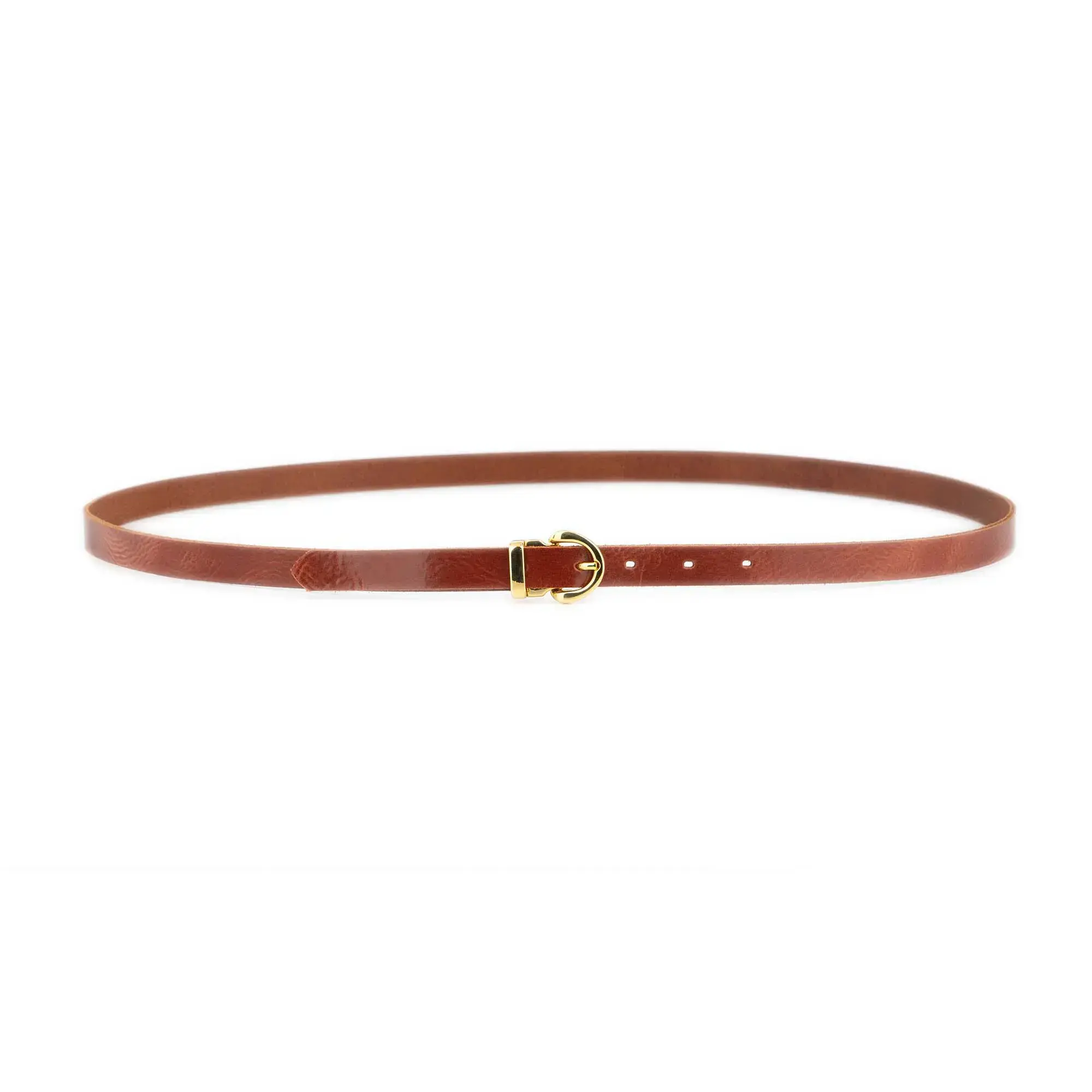 Womens Chestnut Brown Belt With Gold Buckle 2