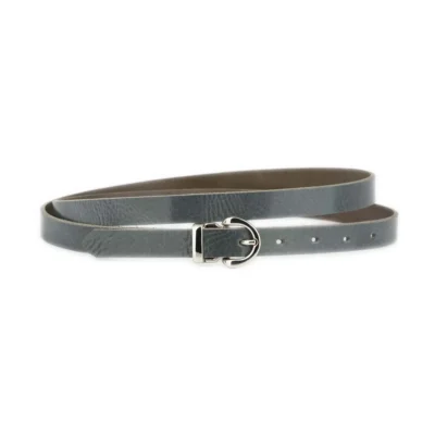 Womens Gray Belt With Silver Buckle Rounded Shape 1 GLAZZY 20 GRAY SILROUMAG